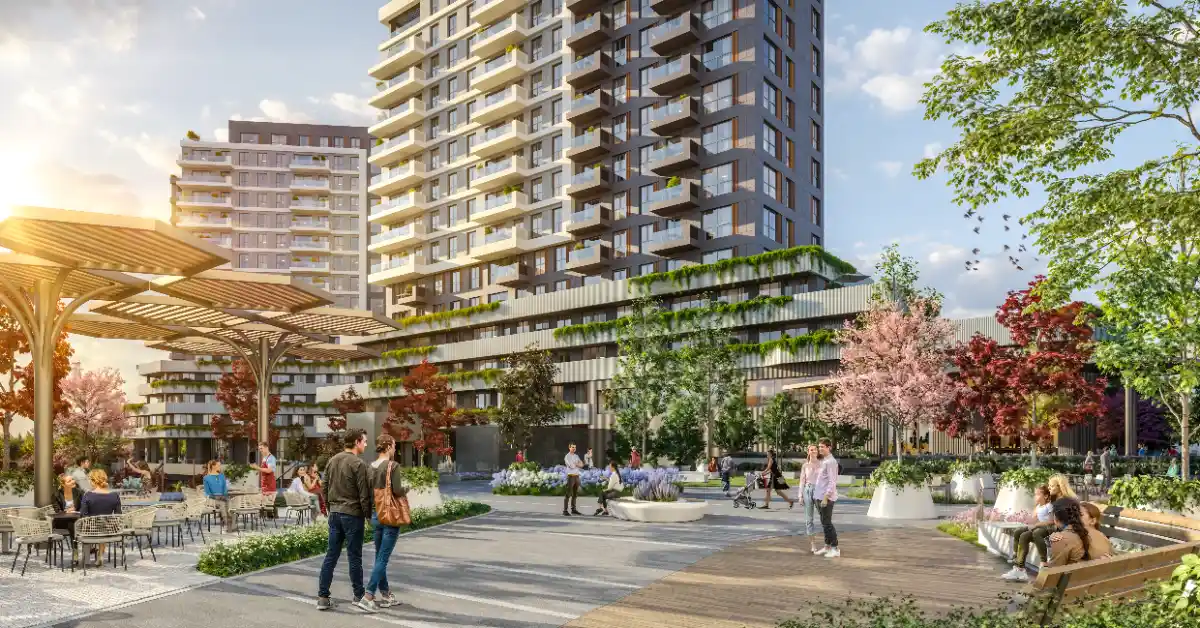 Piazza Park Maltepe'de çevre dostu gri su geri dönüşümü ve yağmur hasadı sistemleri şeması